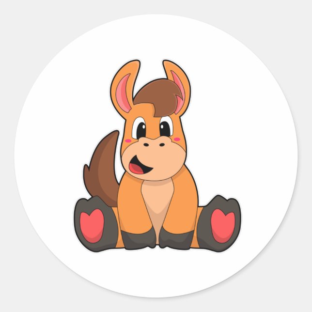 Sticker Rond Cheval assis (Devant)