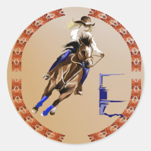 Sticker Rond Cheval-Autocollant de baril
