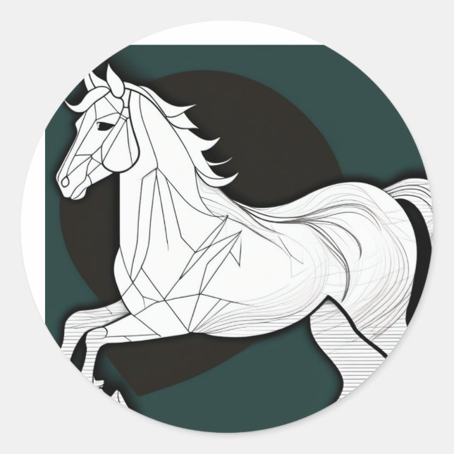 Sticker Rond cheval blanc (Devant)