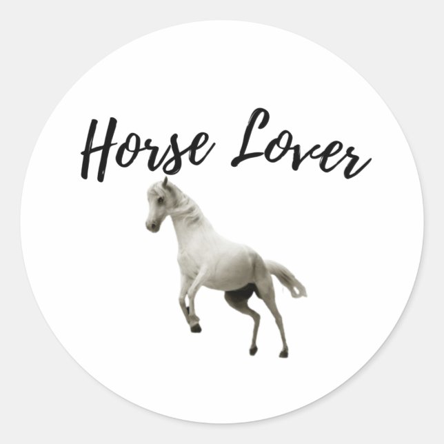 Sticker Rond Cheval blanc mignon (Devant)