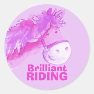 Sticker Rond Cheval brillant / cheval cheval à cheval louange