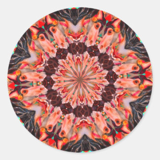 Sticker Rond Cheval Carousel Kaleidoscope Abstrait Art