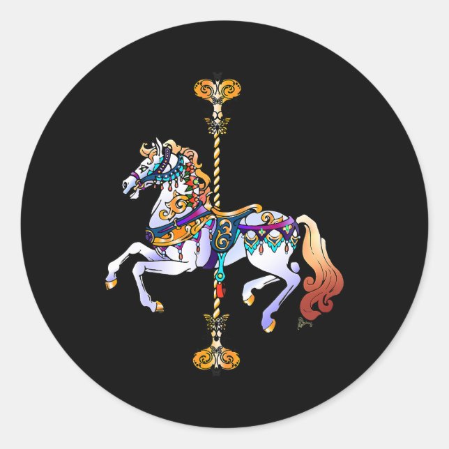 Sticker Rond Cheval Carrousel Cheval 186 Pony (Devant)