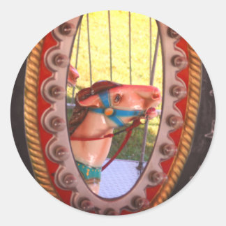 Sticker Rond Cheval Carrousel En Miroir
