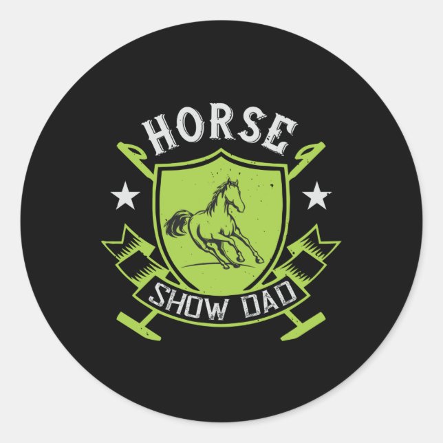 Sticker Rond Cheval - Cheval Show Papa (Devant)