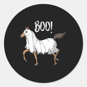 Sticker Rond Cheval Costume fantôme Amusant Equestre Cheval Lov