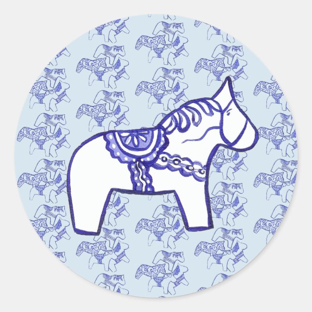 Sticker Rond Cheval Dala Bleu (Devant)