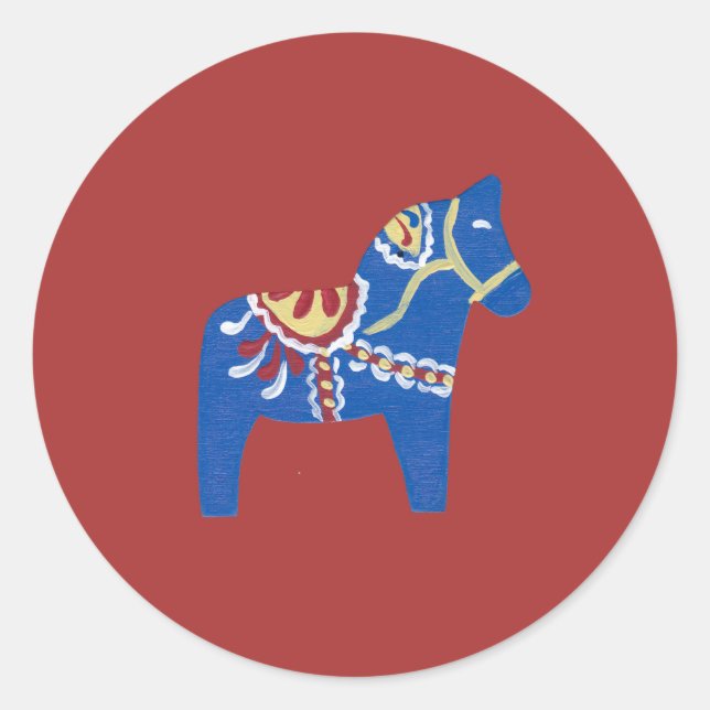Sticker Rond Cheval Dala Bleu (Devant)