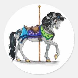 Sticker Rond Cheval de carrousel