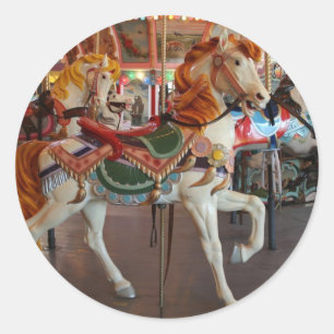 Sticker Rond Cheval de carrousel,2