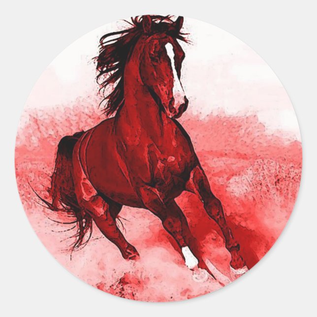 Sticker Rond Cheval de course (Devant)