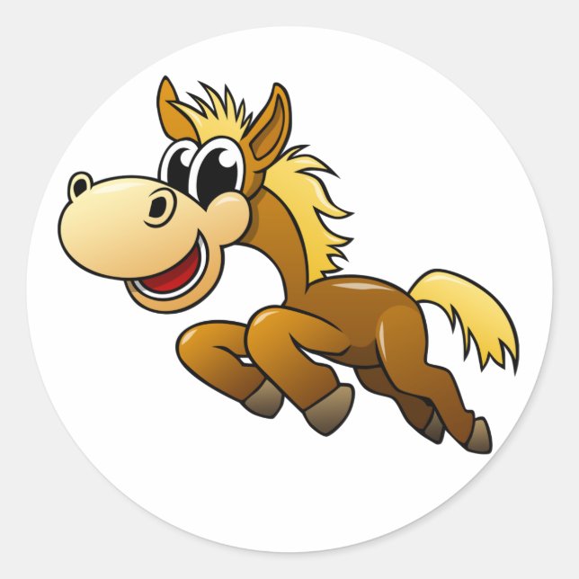 Sticker Rond Cheval de dessin (Devant)