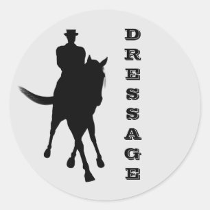 Sticker Rond Cheval De Dressage Et Rider 
