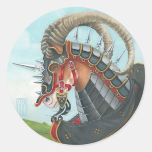 Sticker Rond Cheval de guerre