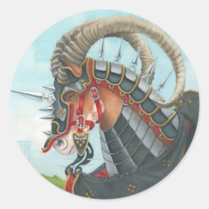Sticker Rond Cheval de guerre de Sir Gawain Gringolet