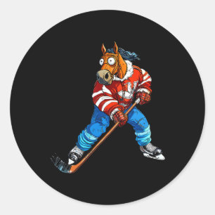 Sticker Rond Cheval de hockey sur glace