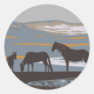 Sticker Rond Cheval de l'île de Sable