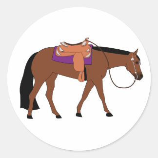 Sticker Rond Cheval de Plaisir de l'Ouest