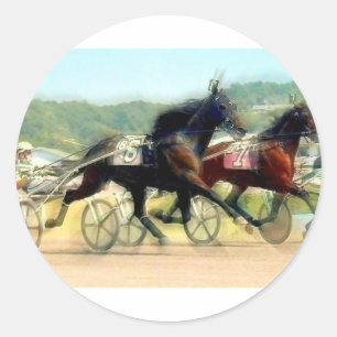 Sticker Rond cheval de puissance trot