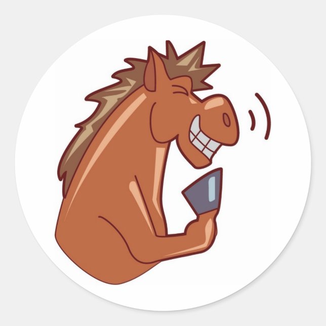 Sticker Rond Cheval de rire (Devant)