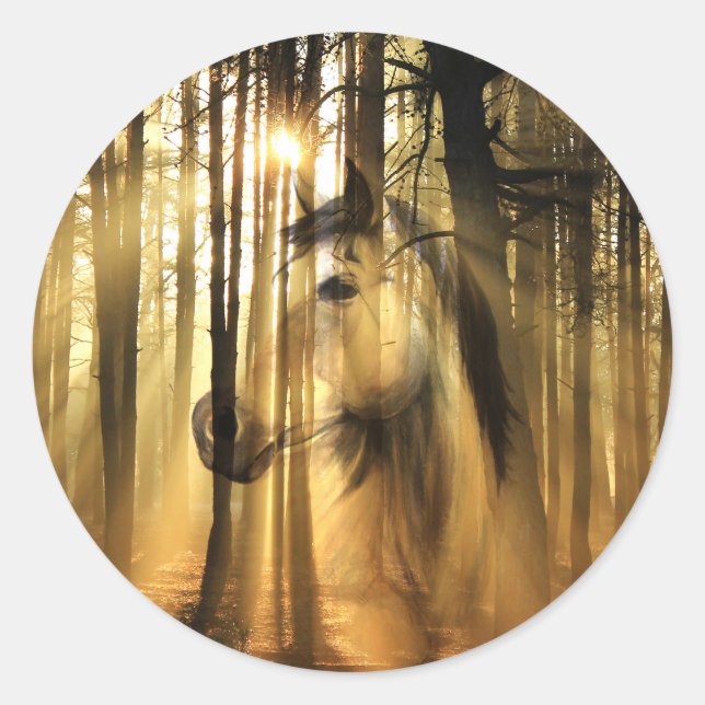 Sticker Rond Cheval de soleil (Devant)