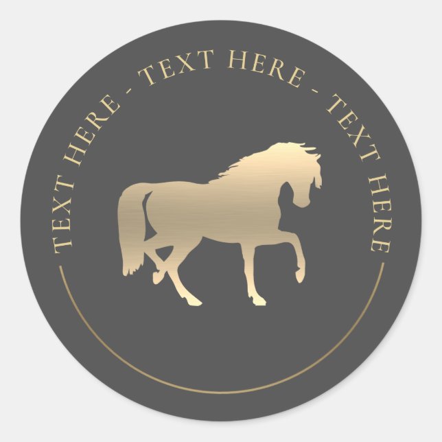 Sticker Rond Cheval d'or (Devant)
