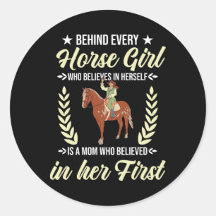 Sticker Rond Cheval équitation Chevaux Equestre Horseback Mère