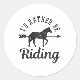 Sticker Rond Cheval équitation Drôle Citation Cheval Lover Hors