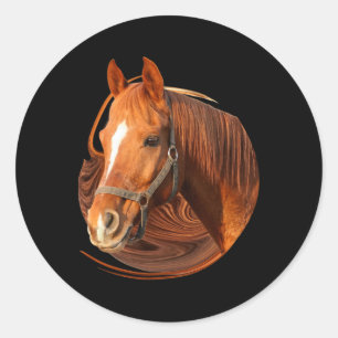 Sticker Rond Cheval équitation Graphisme Cheval Photo - Cheval