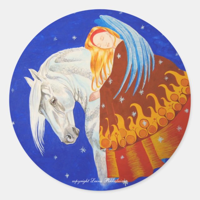 Sticker Rond Cheval et Ange (Devant)