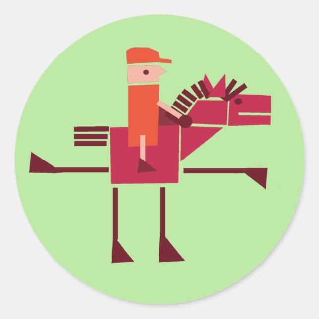 Sticker Rond Cheval et cavalier (Devant)