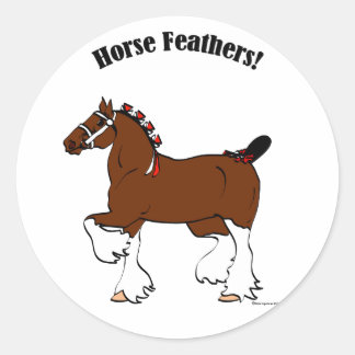 Sticker Rond Cheval Feathers !