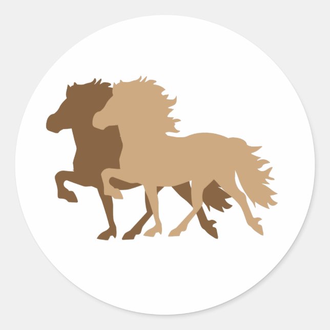 Sticker Rond Cheval islandais (Devant)