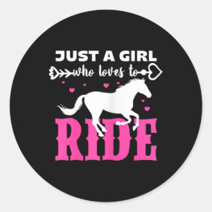 Sticker Rond Cheval Juste Une Fille Qui Aime Faire Du Cheval Ri