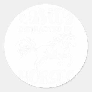 Sticker Rond Cheval Lover Cheval Equestre équitation Animal Drô