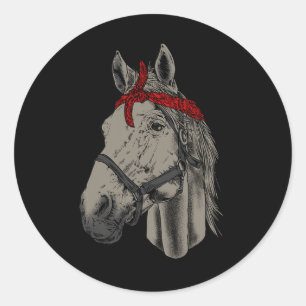 Sticker Rond Cheval Lover Horseback équitation Hay Horse Rider