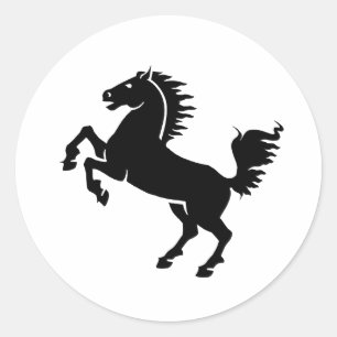 Sticker Rond cheval noir