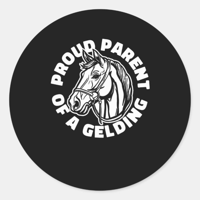 Sticker Rond Cheval Rider Gelding - Cheval Équitation Équitatio (Devant)