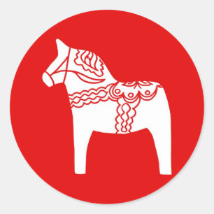 Sticker Rond Cheval rouge de Dala