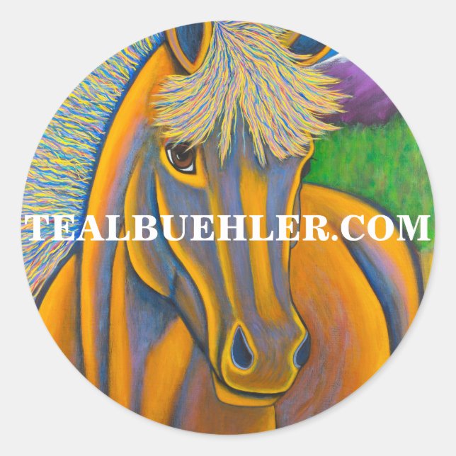 Sticker Rond Cheval sauvage (Devant)