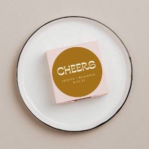 Sticker Rond Cheval Super Typographie Or Noms Mariage Personnal