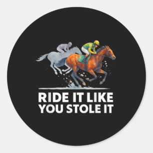 Sticker Rond Cheval Tee - shirts - Faites-Le Comme Vous L'Avez 