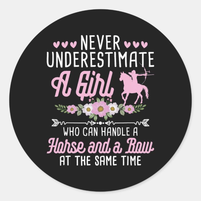 Sticker Rond Cheval Une Fille Qui Peut Manipuler Un Cheval Et U (Devant)