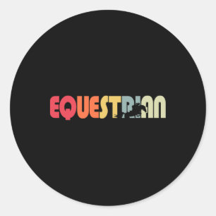 Sticker Rond Cheval Vintage Rétro équitation Cheval Lover Eques