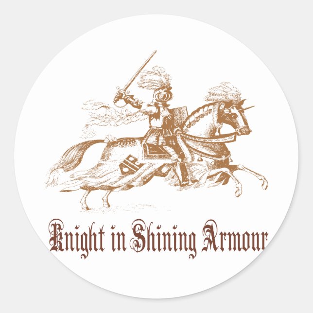 Sticker Rond chevalier dans l'armure brillante (Devant)