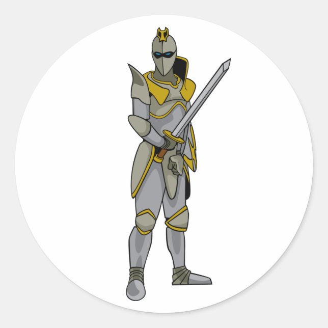 Sticker Rond Chevalier en armure (Devant)