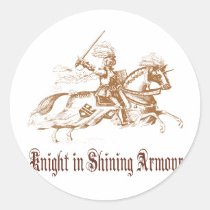 Sticker Rond chevalier en armure brillante
