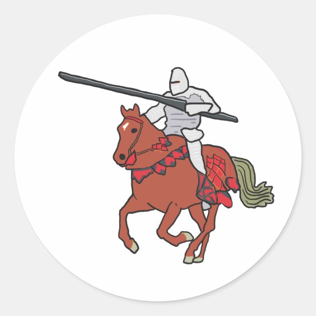 Sticker Rond Chevalier jouteur (Devant)
