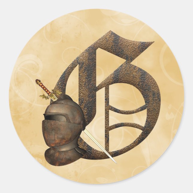 Sticker Rond Chevalier rouillé G initial (Devant)
