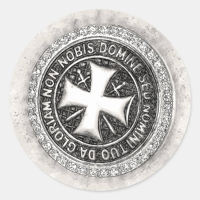 Sticker Rond Chevalier Température Croix médiévale Sceau person (Devant)